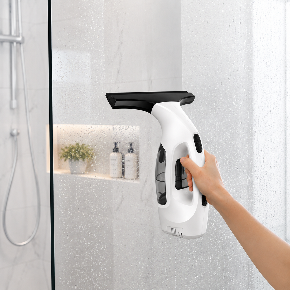 ClearView nimmt Feuchtigkeit von einer glatten Glasfläche auf